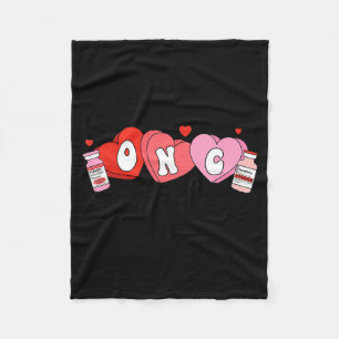 Oncology Nurse Fight Cancer Nurse Valentine Onc De Fleece Blanket