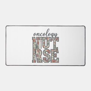 Oncology Nurse Floral Vintage Desk Mat