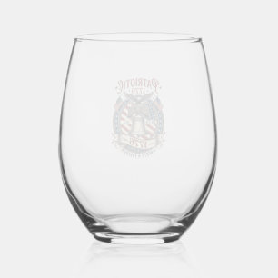 Oncology Nurse Floral Vintage Engraving Design_1 Stemless Wine Glass