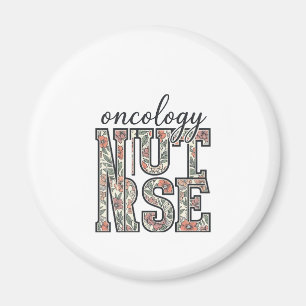 Oncology Nurse Floral Vintage Magnet