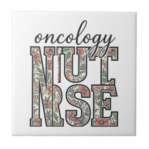 Oncology Nurse Floral Vintage Tile