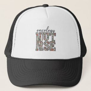 Oncology Nurse Floral Vintage Trucker Hat