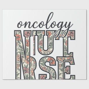 Oncology Nurse Floral Vintage Wrapping Paper
