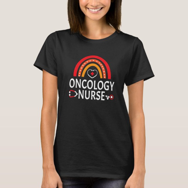 Oncology Nurse Leopard Print Nursing School Women T-Shirt (Front)