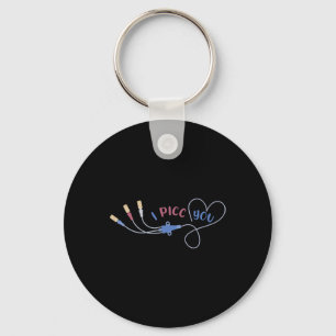 Oncology Nurse Picc Heart Valentine Day Medical Iv Key Ring