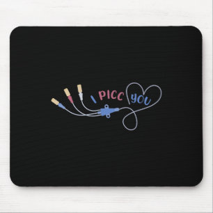 Oncology Nurse Picc Heart Valentine Day Medical Iv Mouse Pad