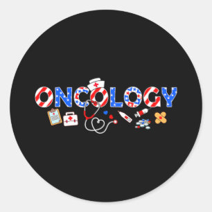 Oncology nurse stethoscope memorial day 4th july n classic round sticker