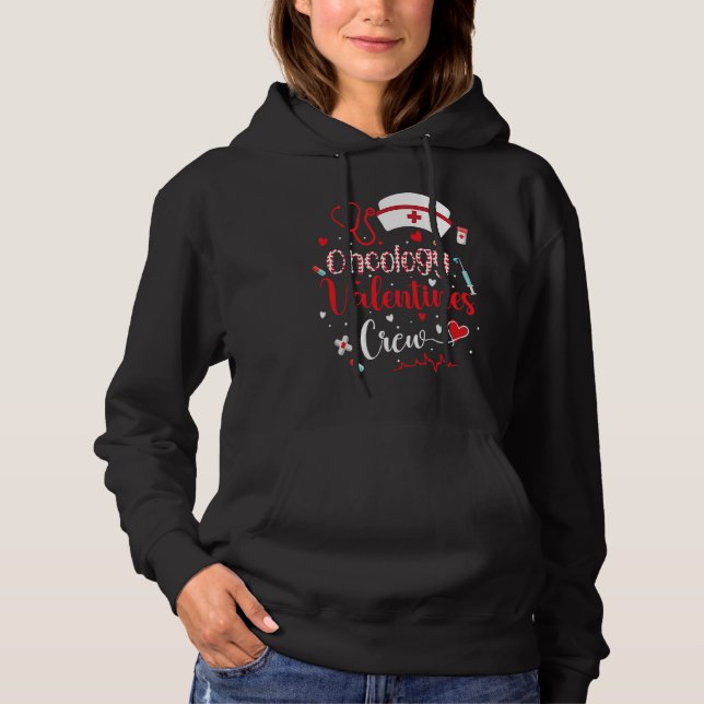 Oncology Valentines Crew Cute Valentines Day Oncol Hoodie (Front)