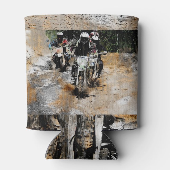 Oncoming! - Motocross Racer Can Cooler (Back)