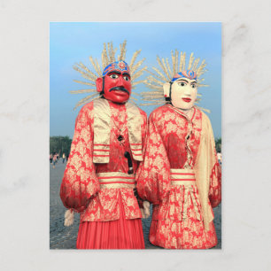 Ondel Ondel puppets Jakarta Postcard