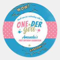 Onder Girl Pink and Blue First Birthday