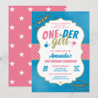 Onder Girl Pink and Blue First Birthday
