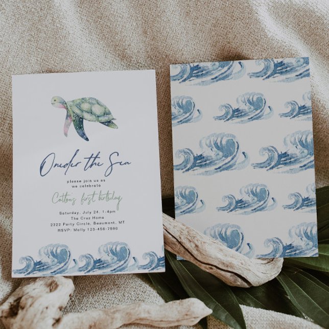 Onder the Sea Turtle Birthday Invitation (Creator Uploaded)