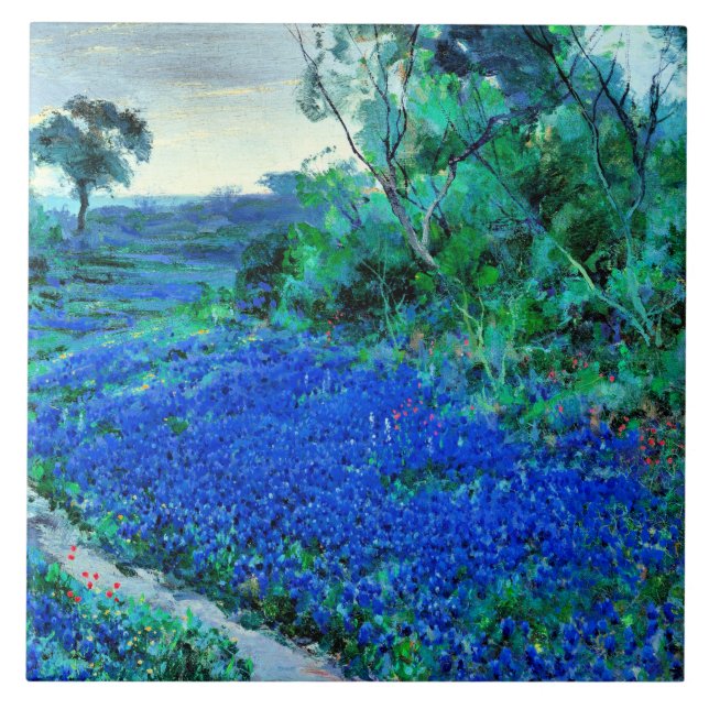 Onderdonk - Bluebonnets in the Misty Morning Tile (Front)