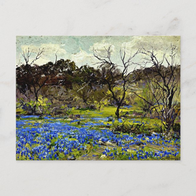 Onderdonk - Early Spring, Bluebonnets and Mesquite Postcard (Front)