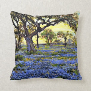 Onderdonk - Old Live Oak Tree and Bluebells Cushion