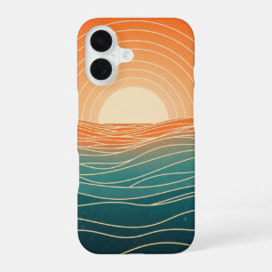 Ondulation d'Horizon Rétro iPhone 16 Case
