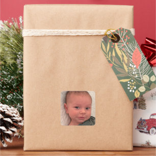 One 1 Photo Personalised Customised Square Sticker