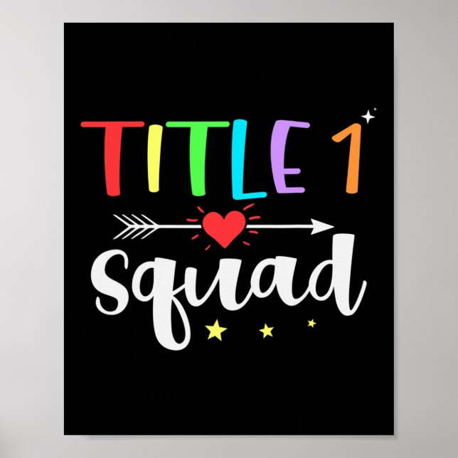 One 1 Teacher Squad Cute Back To School  Poster (Front)