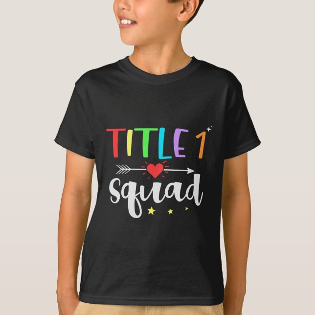 One 1 Teacher Squad Cute Back To School  T-Shirt (Front)