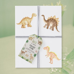 One a Saurus 1st Birthday Gift Tag