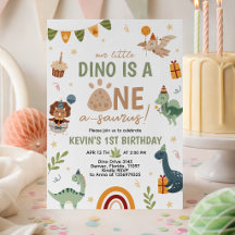 ONE-a-saurus Dino 1st Birthday Invite
