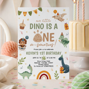 ONE-a-saurus Dino 1st Birthday Invite