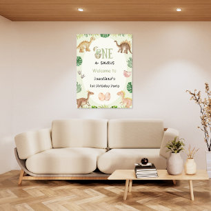 One-a-Saurus Dinosaur 1st Birthday Welcome Poster