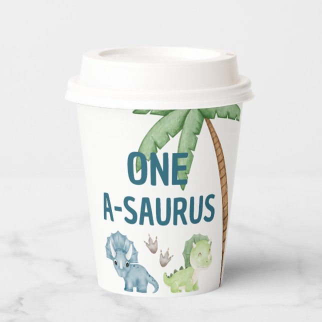 One A-Saurus First 1st Birthday paper cup (Front)