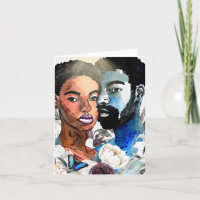 One: African American Black Couple Blank Notecards