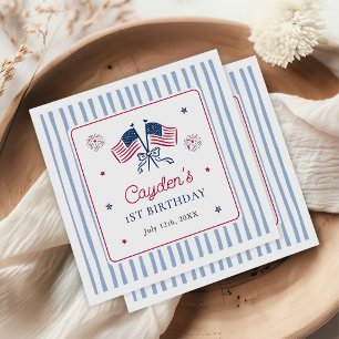 One All American Boy 4th of July 1st Birthday Napkin