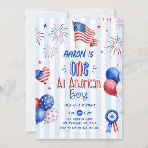 One All Amirecial Boy 1st birthday Invitation