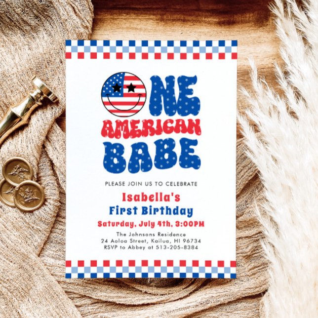 One American Babe 4th Of July First Birthday Party Invitation (Creator Uploaded)