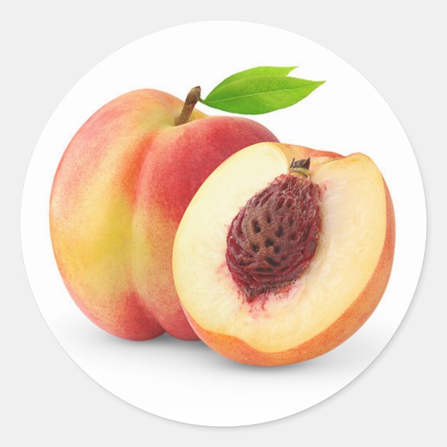 One and a half nectarine peach classic round sticker (Front)