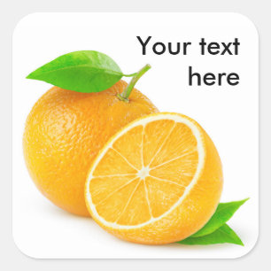One and a half orange square sticker