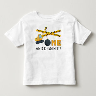 One and Diggin’ It Construction Birthday  Toddler T-Shirt