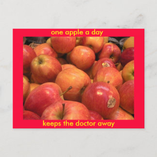One apple a day, keeps the doctor away postcard