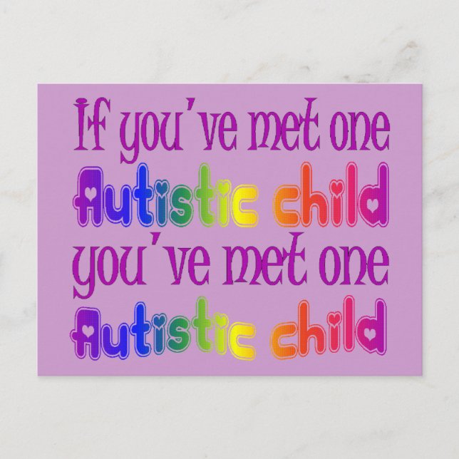 One Autistic Child Postcard (Front)