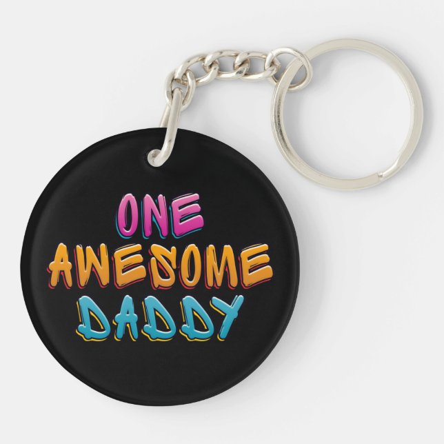 One Awesome Daddy Graffiti Typography | Keychain (Back)