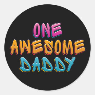 One Awesome Daddy Graffiti Typography Sticker