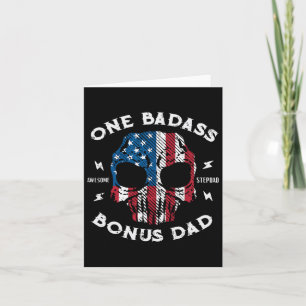One Awesome Stepdad Bonus Dad Fathers Day Us Flag Card