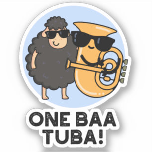 One Baa Tuba Funny Music Sheep Pun