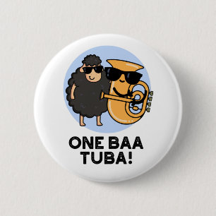 One Baa Tuba Funny Music Sheep Pun  6 Cm Round Badge