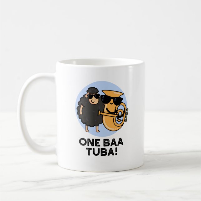 One Baa Tuba Funny Music Sheep Pun  Coffee Mug (Left)