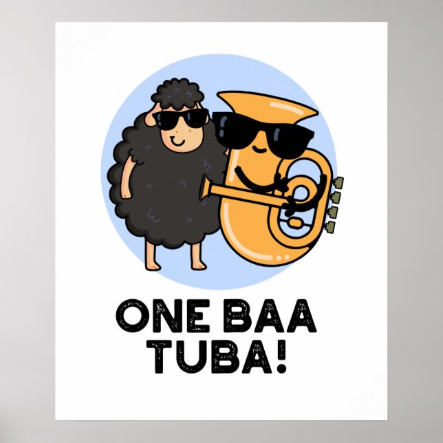 One Baa Tuba Funny Music Sheep Pun  Poster (Front)