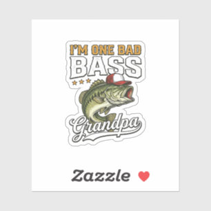 One Bad Bass Grandpa Fishing Vintage Vector Design