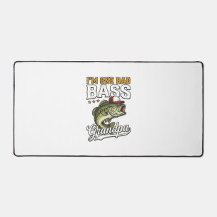 One Bad Bass Grandpa Fishing Vintage Vector Design Desk Mat