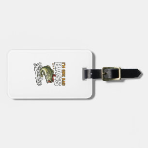 One Bad Bass Grandpa Fishing Vintage Vector Design Luggage Tag
