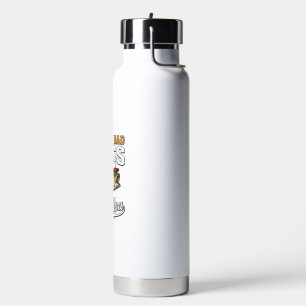 One Bad Bass Grandpa Fishing Vintage Vector Design Water Bottle