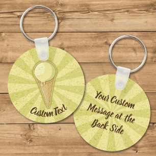 One Ball Ice Cream Cone Keychain